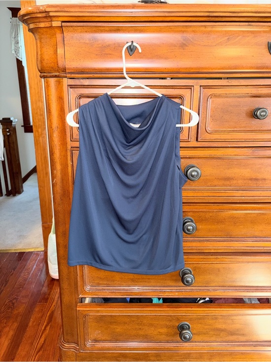 Club Monaco Tops - NWT Club Monaco Navy Blue Drape Neck Sleeveless Blouse Tank Top Medium